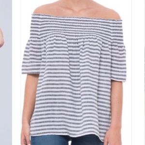 C&C California Smocked Off The Shoulder Top